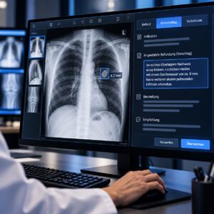 KI in der Radiologie unterstützt die ärztliche Befundung eines Röntgenbildes
